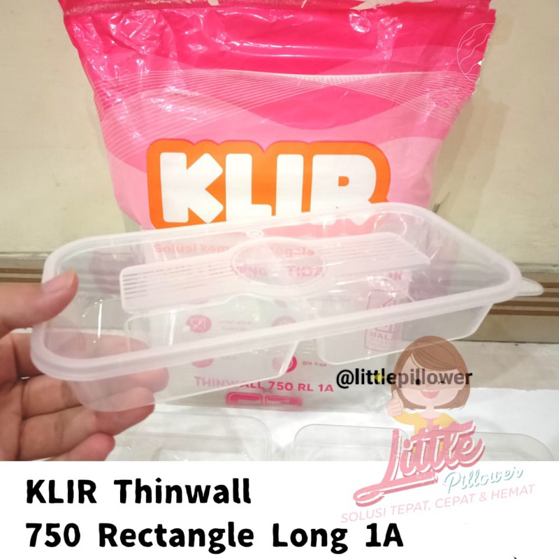 (RL1A) Thinwall Klir Rectangle Long Food Grade Super Bening 750ml