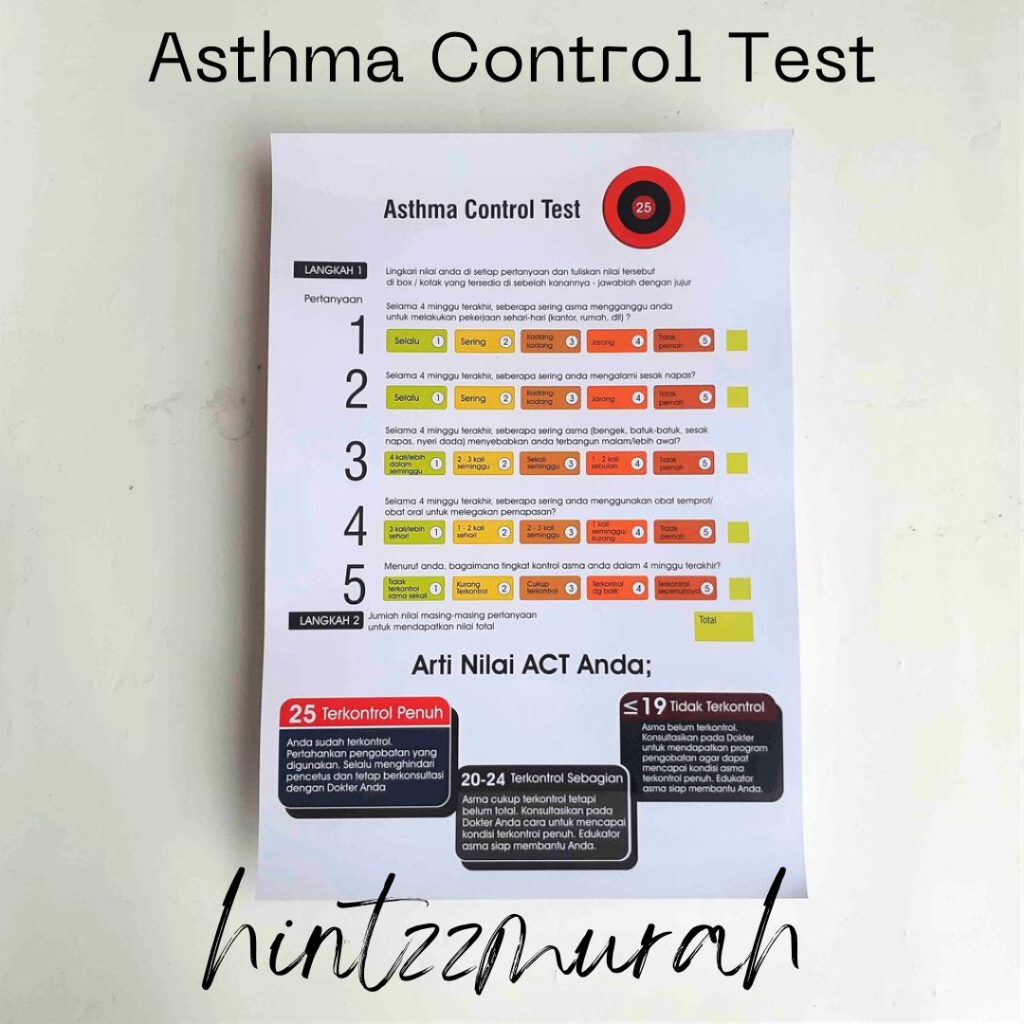 Poster Asthma Control Test, Poster Asma Kontrol Tes, Poster ACT [ BISA COD ]