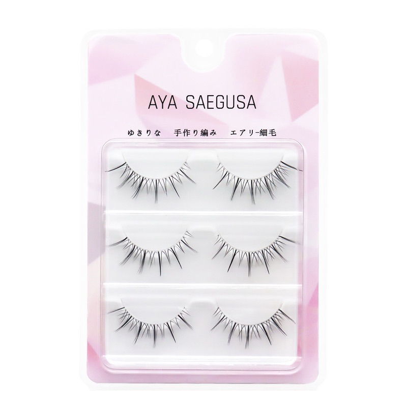 M89 - 3PASANG Air False Eyelashes Comic Eye Japanese Fake Eye Lashes Extension Clear Band Natural Nude Makeup Little Devil