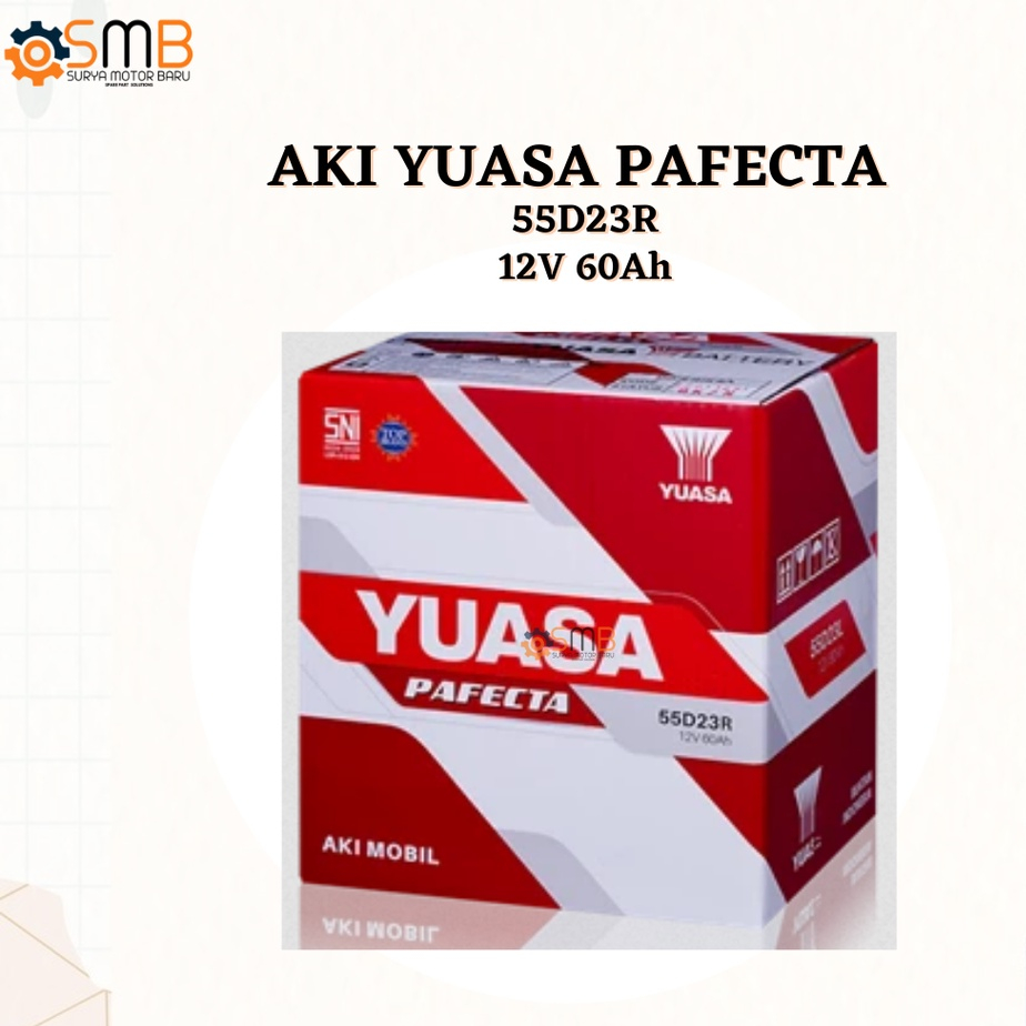 AKI BASAH MOBIL YUASA 55D23R/L 12V 60AH