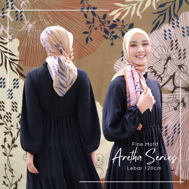 Hijab Poton Premium Lasercut Aretha Series / Jilbab Motif