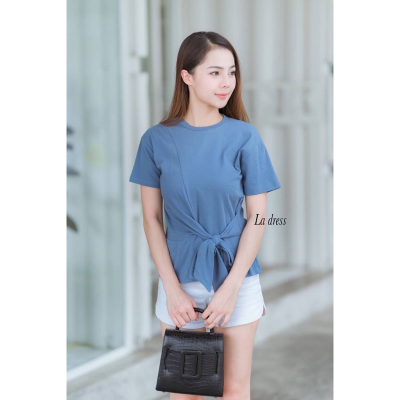 ATASAN LA DRESS VARIASI PITA TALI KAOS IMPORT BANGKOK (BJLD9736)