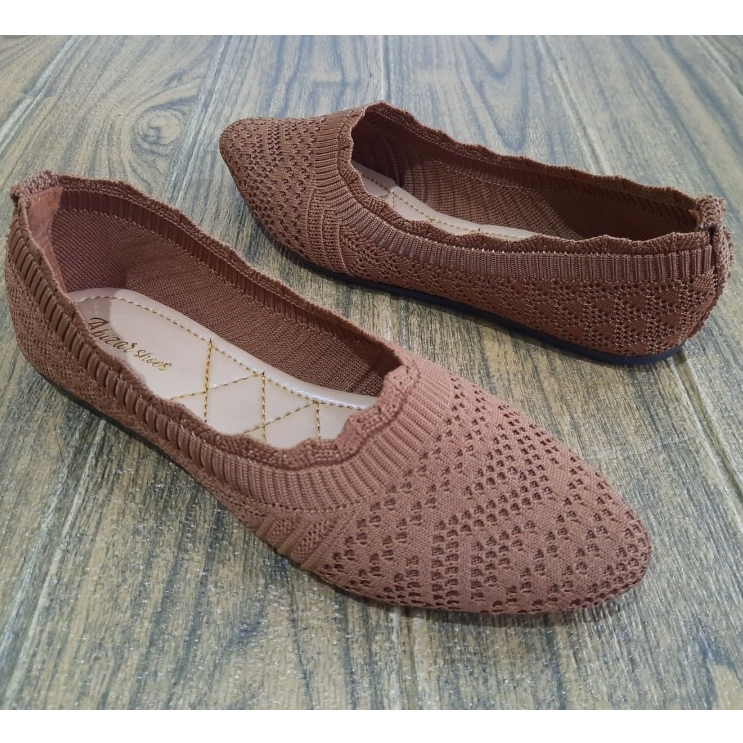 Sepatu Sandal balet wanita rajut import / Flatshoes terbaru berkualitas / sepatu sol karet COD &gt;&gt;&gt;cocod.idn