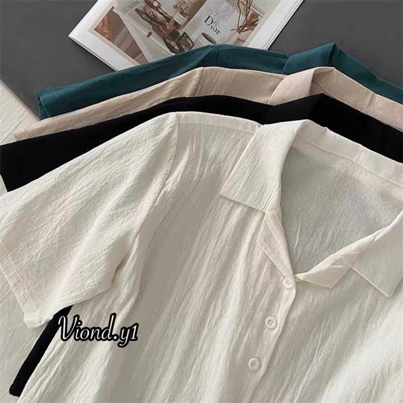 Blus Korea Wanita Lengan Pendek / Blouse Polos Atasan Cewek Style Fashion 142