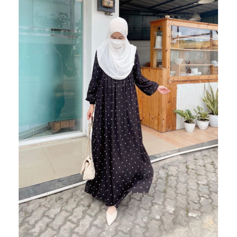 Latasha Outfit Kaima Dress Mat Rayon motif polkadot