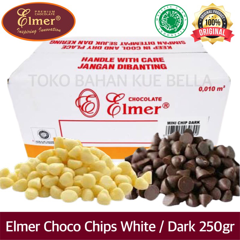 

ELMER CHOCO CHIPS 250gr (REPACK) Wite / Dark Chocolate