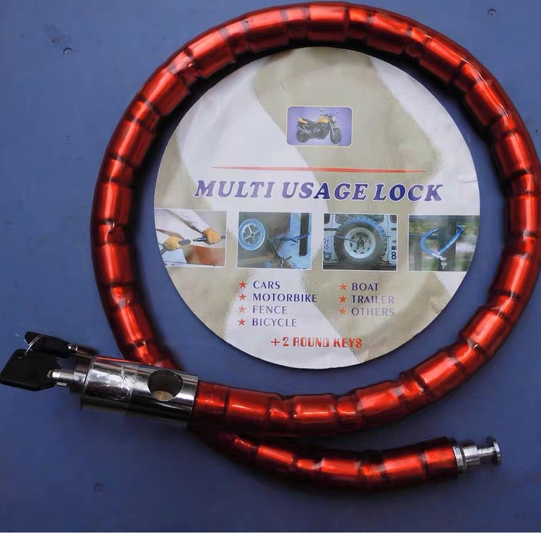 Gembok / Kunci / Rantai Sepeda Kunci Gembok Sepeda Anti Maling Cable Coil Lock Stainless Steel gembok kabeI sepeda dengan kunci kepala besi helm