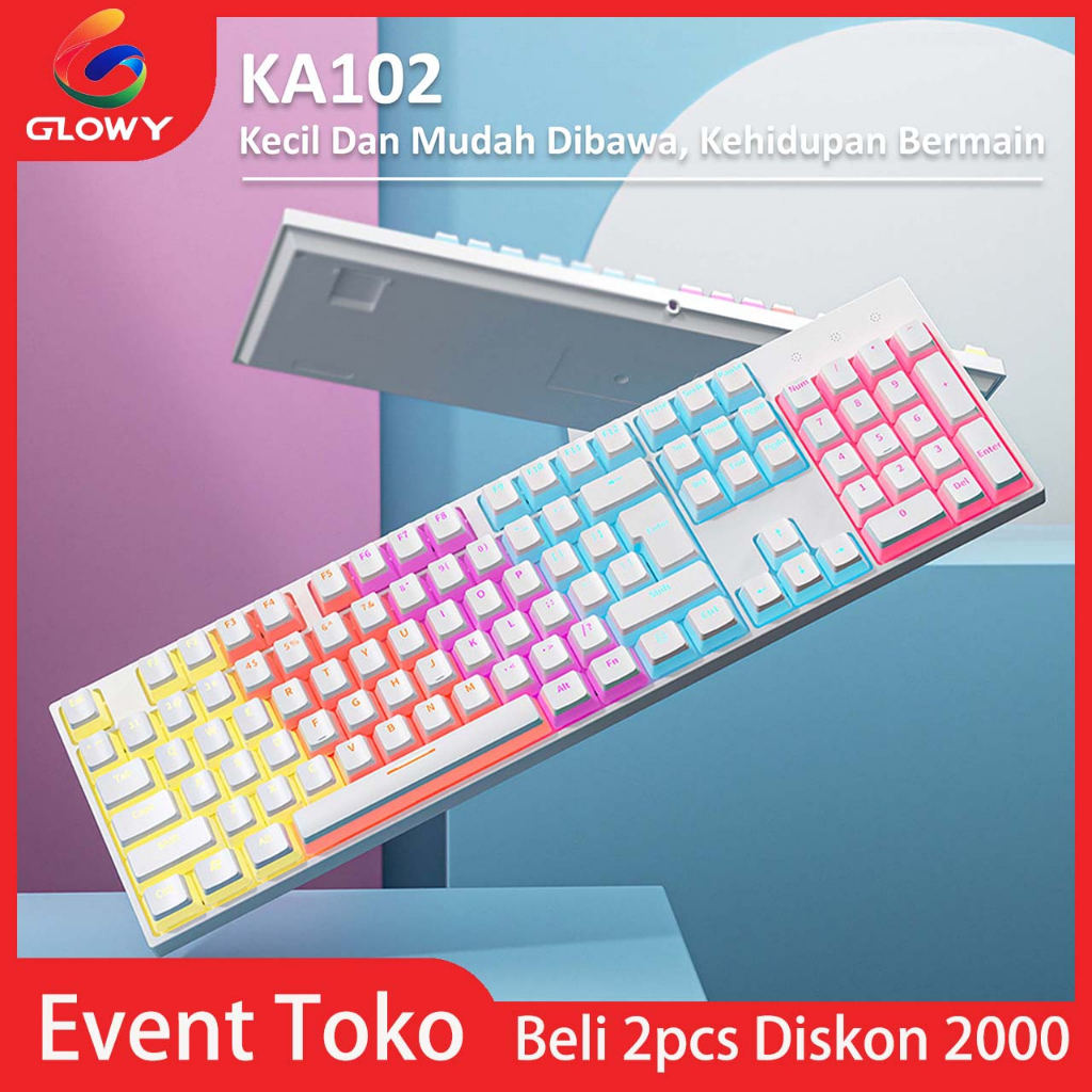 Glwoy-Keyboard Mechanical Keyboard gaming Mechanical RGB 87 tombol keyobard gaming