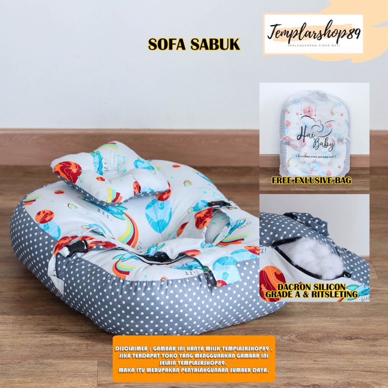 [FREE PACKING TAS SERUT] Sofa Bayi Jumbo Multifungsi Kasur bayi Dengan Gesper Sabuk Pengaman Free Bantal Peyang Baby / Kasur Bayi + FREE Bantal Peyang Bayi Templarshop89