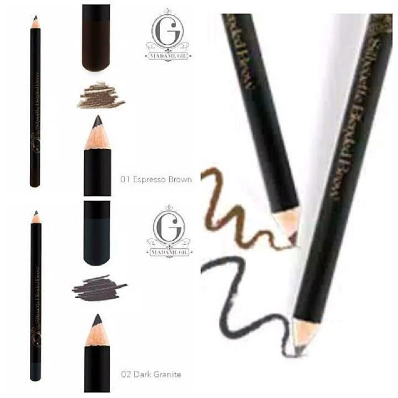 Madame Gie Silhouette Blended Brow Pensil Alis Hitam Coklat