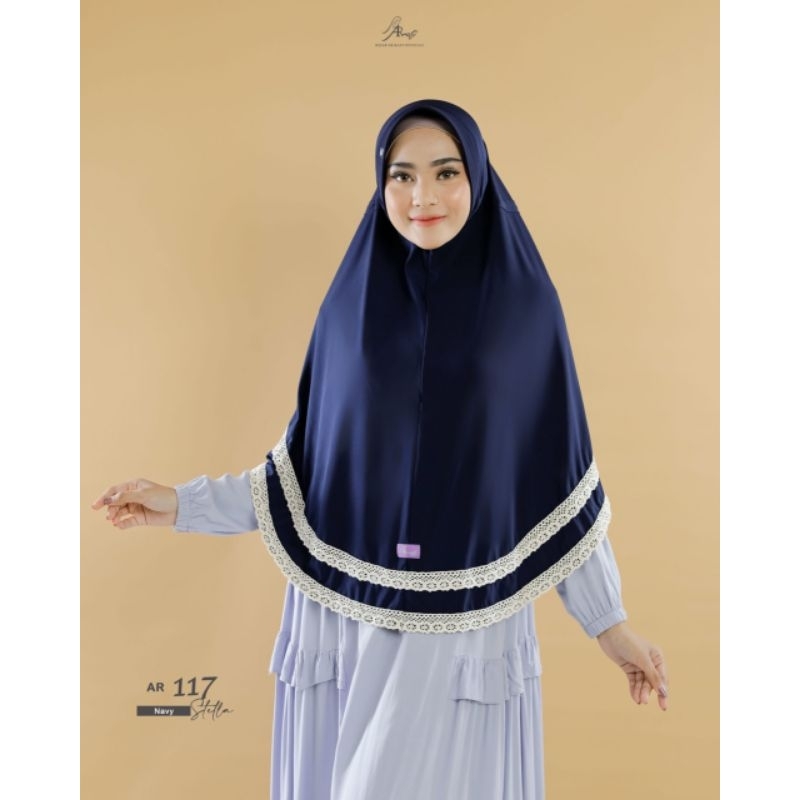hijab jumbo arrafi jilbab renda variasi rempel kerudung serut AR  117 j