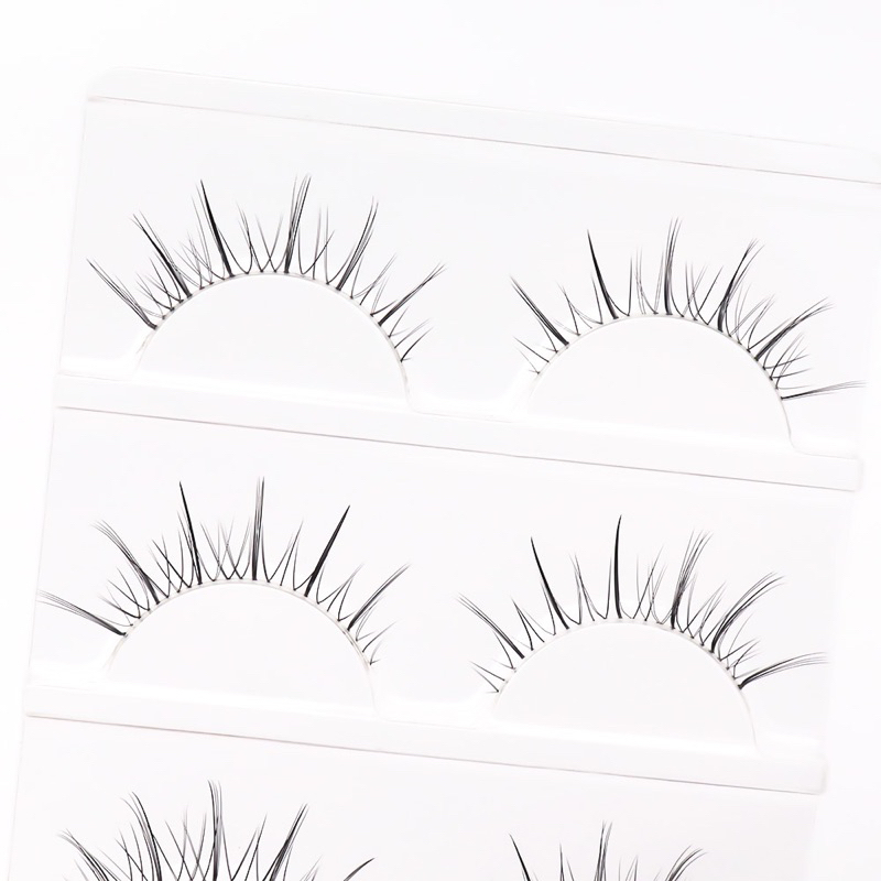 M89 - 3PASANG Air False Eyelashes Comic Eye Japanese Fake Eye Lashes Extension Clear Band Natural Nude Makeup Little Devil