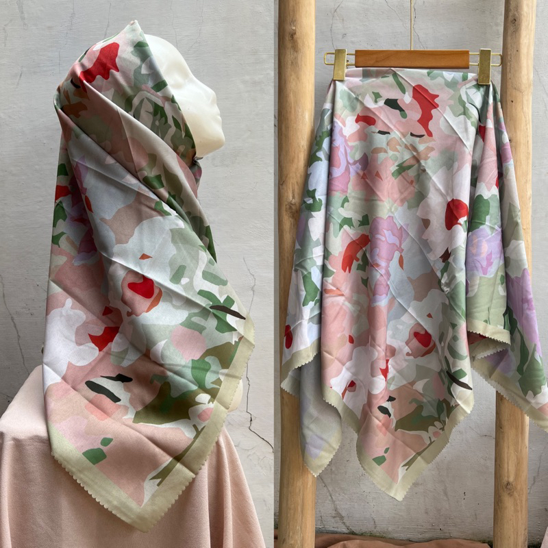 HIJAB SEGIEMPAT CANTIK/HIJAB VOAL MOTIF TERBARU DENAY MOTIF BARU