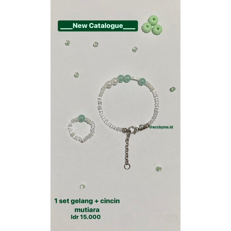 Pearl bracelet + pearl ring