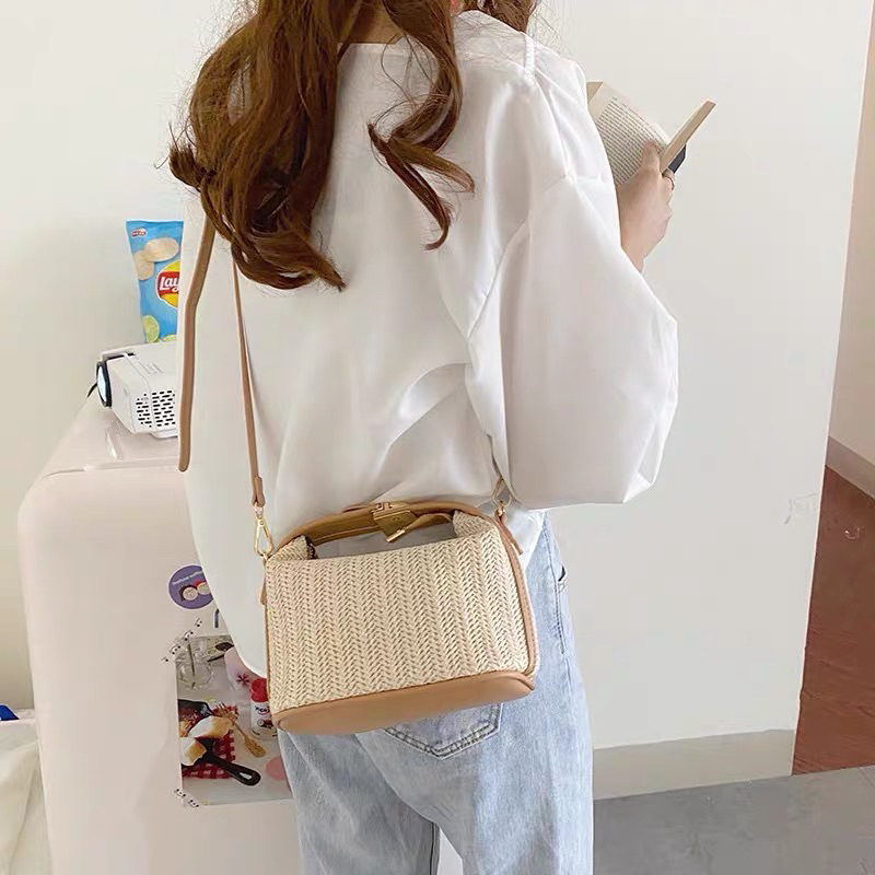 Tas Selempang Wanita Tas Jinjing Cewek Straw Bag