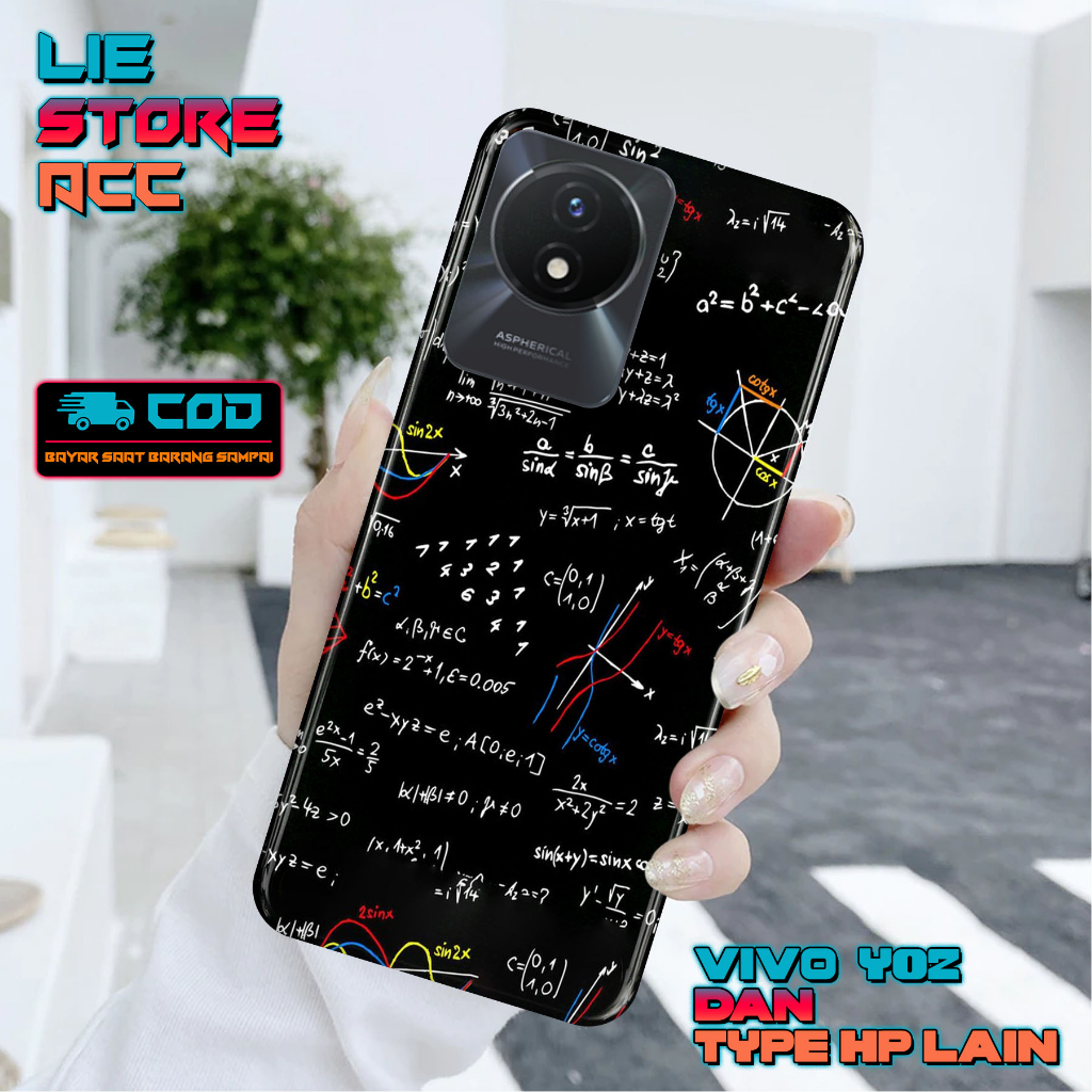 Case Vivo Y02 Terbaru (3DK47)Fashion Casing Rumus Silikon Kesing Casing Sarung Hp Cover Pelindung Be