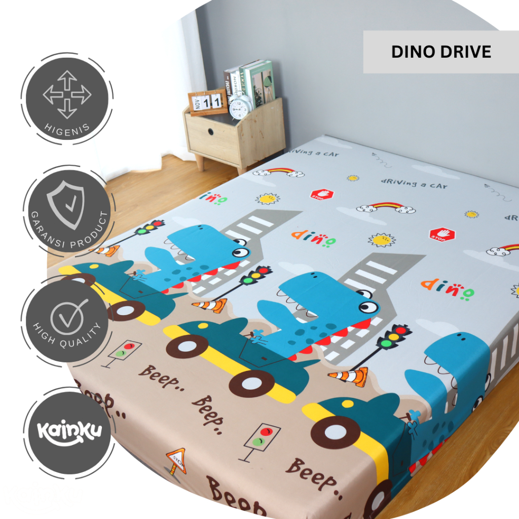 Sprei Waterproof Anak Cowok GALAXY CAR DINO ROKET PAUS Anti Ompol ukuran 180x200 160 140 120 90 WP