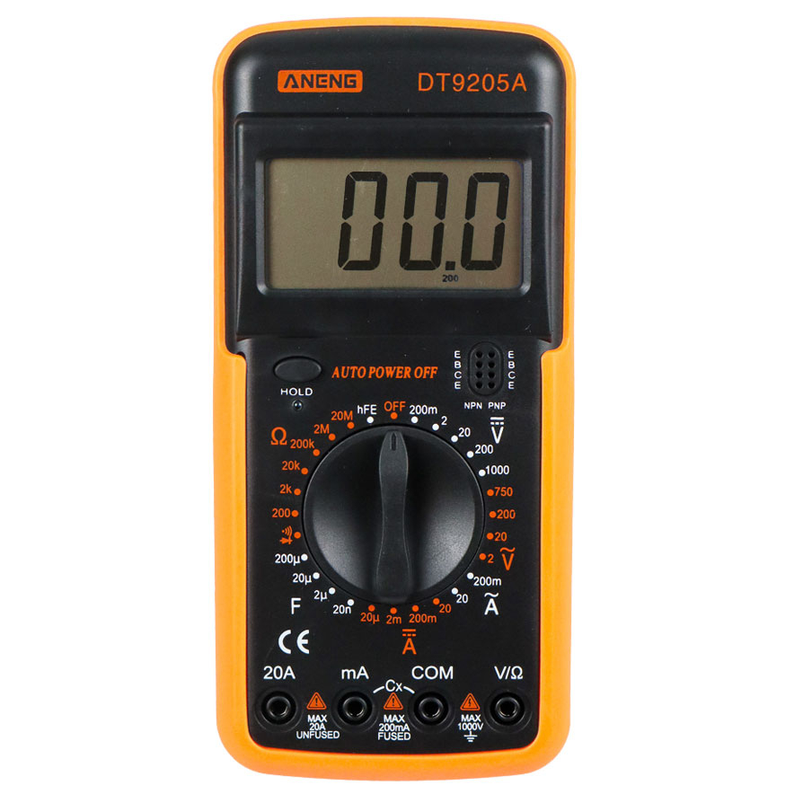 ANENG Digital Multimeter Voltage Tester - DT9205A - Orange