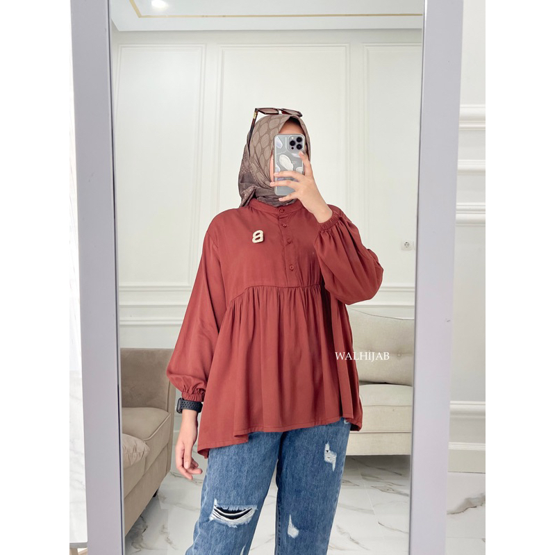 AMANDA BLOUSE - atasan wanita rayon twill