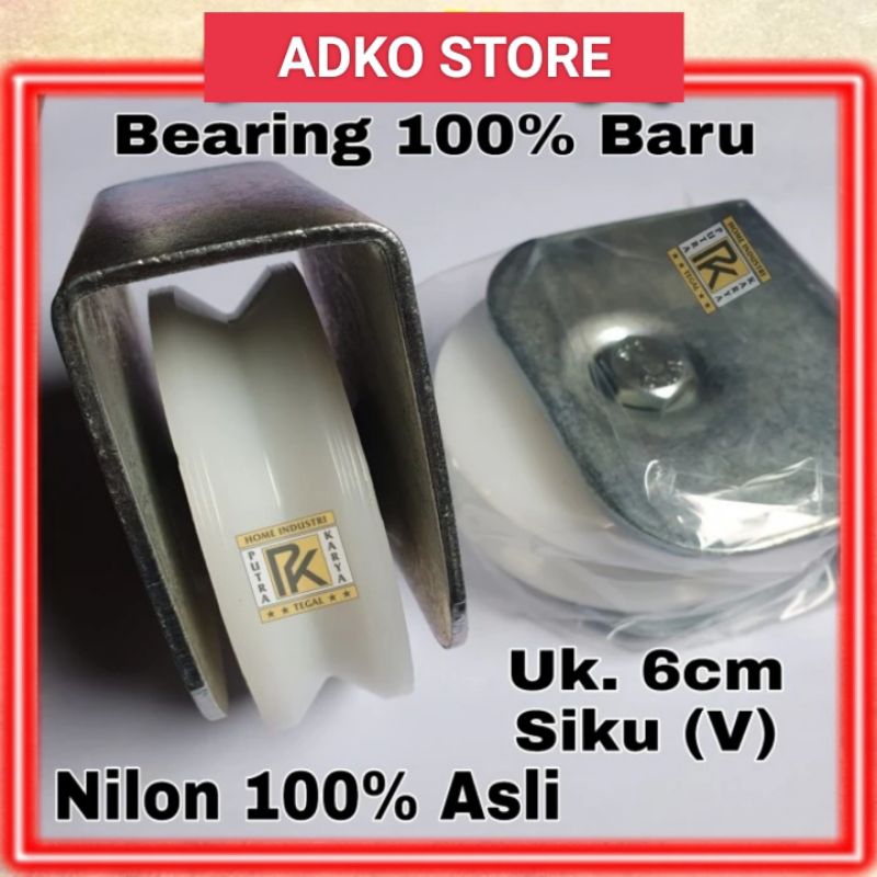 Roda Pagar Besi Nillon uk 6cm Rell siku (V) Ornamen Pagar Berkualitas