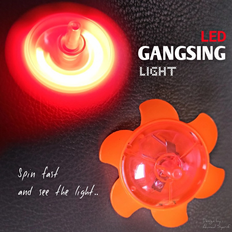 mainan gangsing pencet lampu 5cm / gangsing adu beyblade