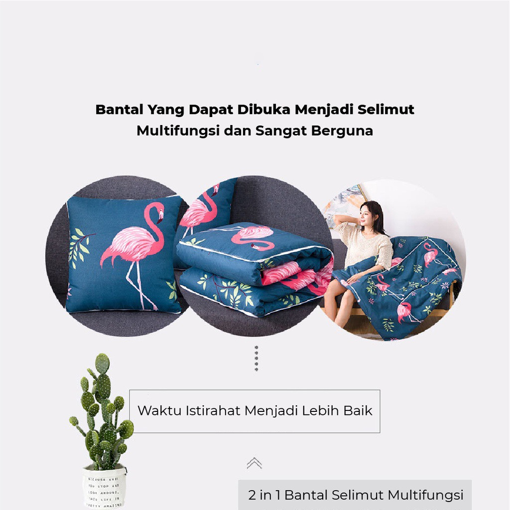 WARS Bantal Selimut 2 In 1/Bantal Selimut Simple/Bahan Nano Cotton Lembut/Bantal Selimut Import