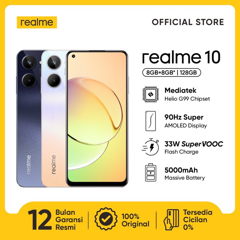 Realme 10 8+128GB(Helio G99 Chipset,90Hz Super AMOLED,5000mAh)