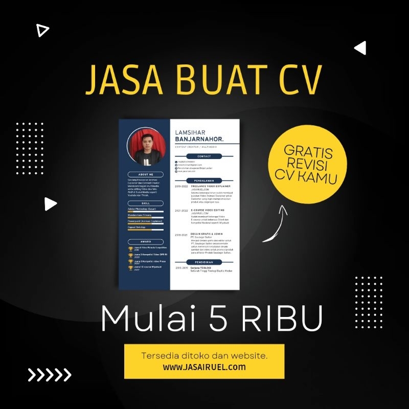 Jasa Pembuatan CV / resume dan Lamaran Kerja | Desain Resume Kekinian