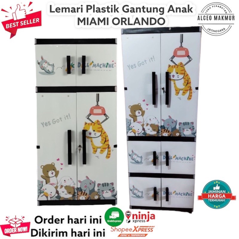 Lemari Plastik Gantung Anak Miami Orlando / Miami Orlando Lemari  Gantung Rak Jumbo Serbaguna Kunci