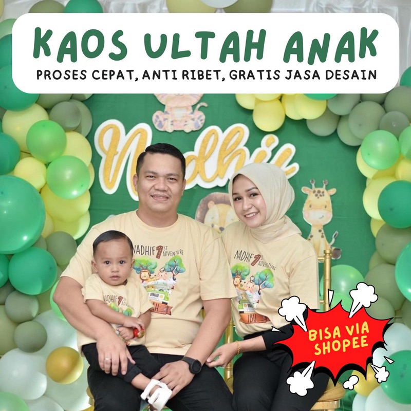 Atasan Kaos Anak Acara Ulang Tahun Ultah Couple Keluarga Family Custom COCOMELON