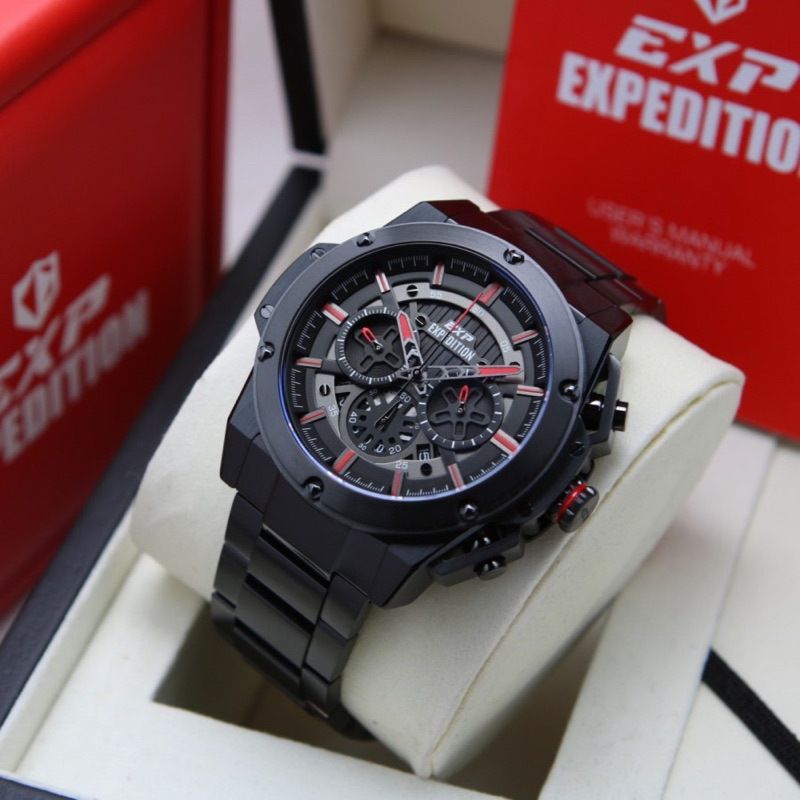 Jam tangan Expedition Exp 6830 Original rantai stainless