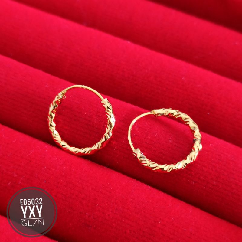 Anting yaxiya bulat gipsy gold (diameter 1,4mm) E05032