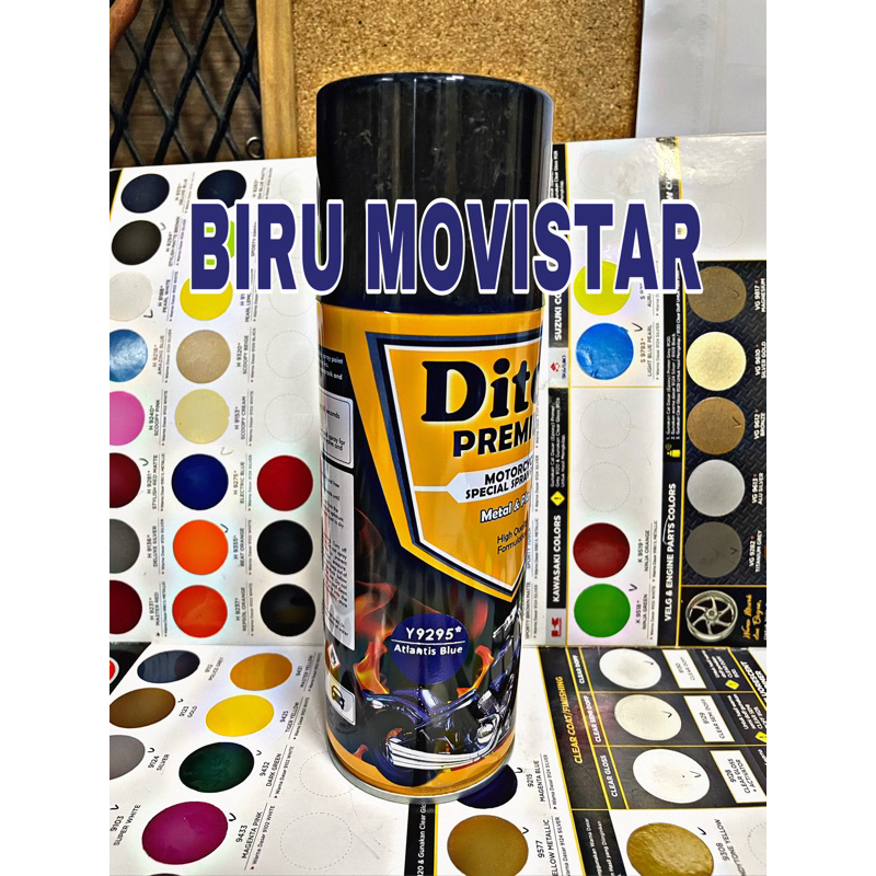 PAKET LENGKAP biru movistar isi 4 kaleng ( atlasntis blue)- diton premium