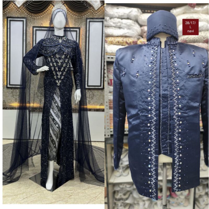 KEBAYA AKAD COUPLE FULL PAYET BUSTIER BEREKOR MEWAH//BASOFI HIGHT QUALITY//KEBAYA COUPLE