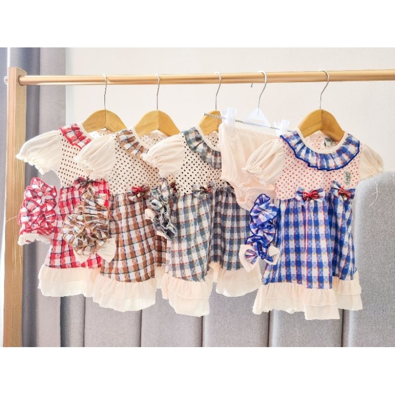 VERRY VERA - DRESS DAN PITA BAYI 0-1TAHUN  - SETELAN BAJU ANAK PEREMPUAN - SET BAJU BAYI