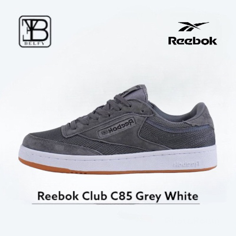 (BLFY) Sepatu Reebok Club C85 Grey White 100% BNIB