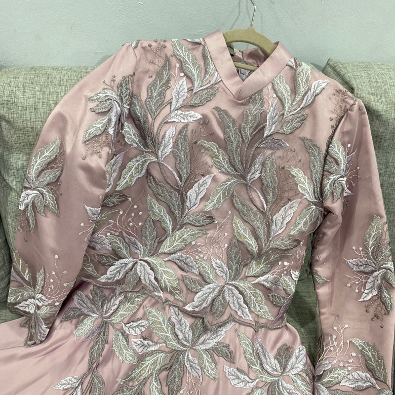 Luxury Mauve | Dress Brokat Premium Silk Gamis Lebaran Kondangan