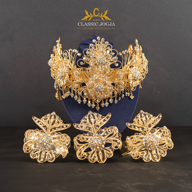Siger Sunda Trap Antik Ulir Gold Premium /Siger manten/siger sunda pengantin murah/siger sunda/Siger
