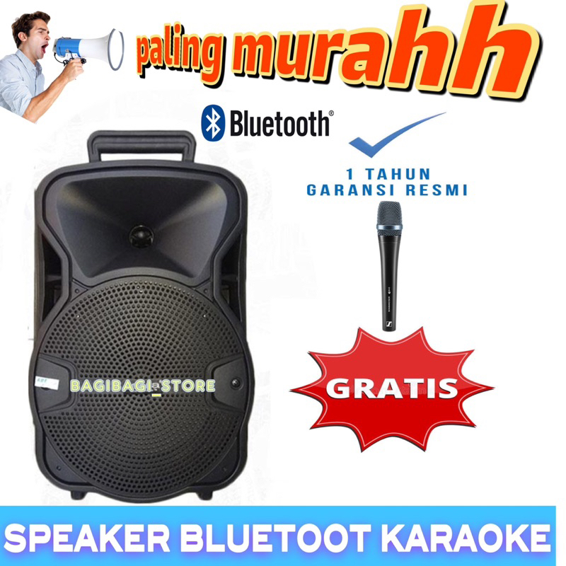 SPEAKER BLUETOOTH KARAOKE GRATIS MIC FULL BASS MURAH | SPEAKER BLUETOOTH MURAH | SALON AKTIF FULL BA