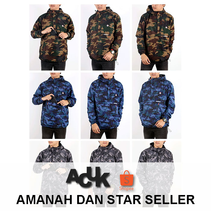 Cagoule Camo / Cagoule Tentara / Cagoule Loreng / Jaket Doraemon Loreng / Jaket Doraemon Tentara / C