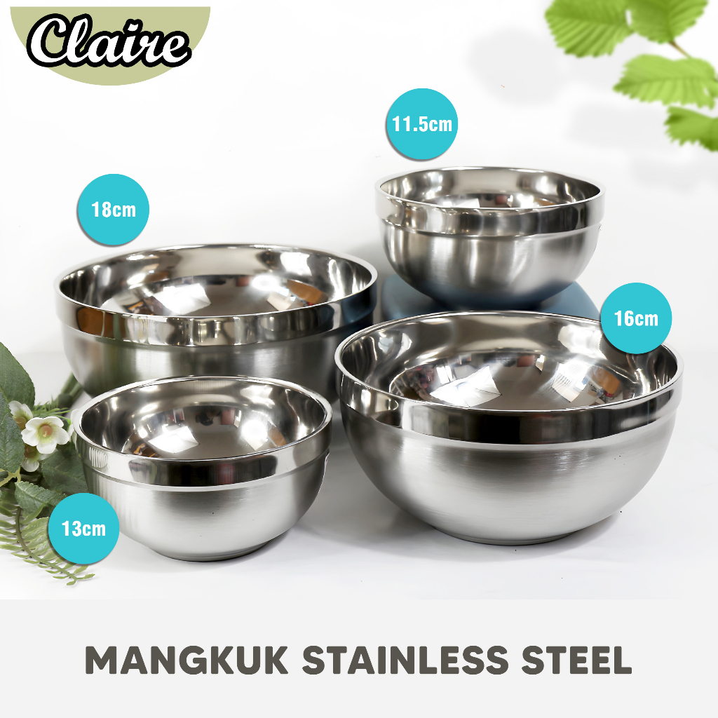 Mangkok Korea Stainless / Mangkok Korea Tebal / Mangkok Double Wall Bowl Banyak Ukuran