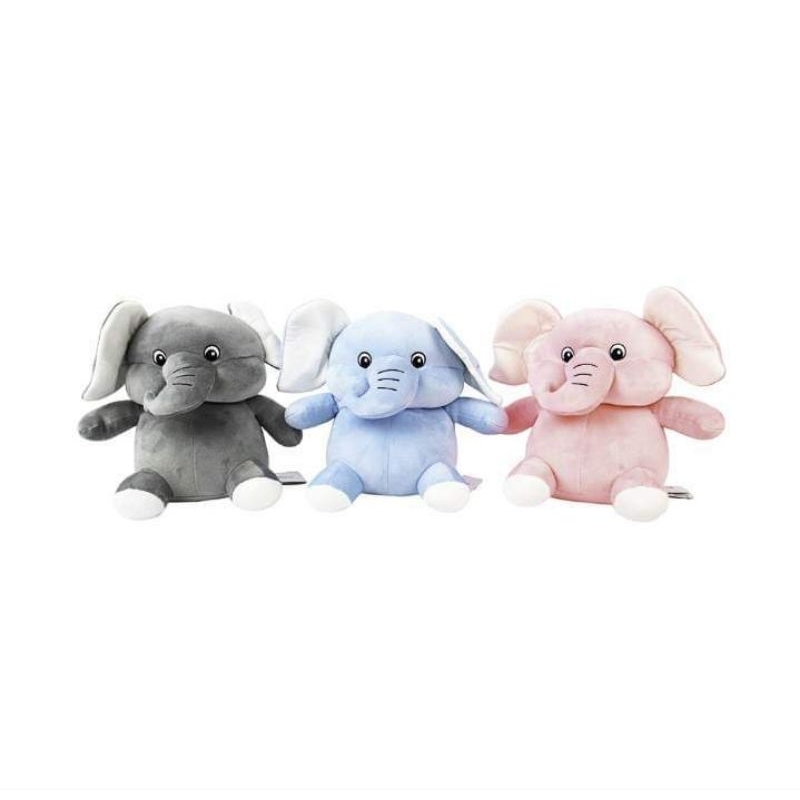 Boneka Gajah Gemoy Posisi Duduk - MINISO Elephant Plush Toy