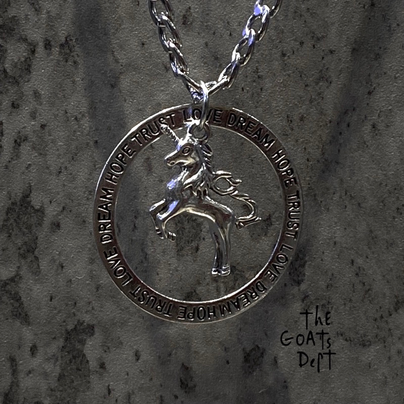 The Goats Dept - Air Pegasus Rune Necklace / tgd639 kalung medali piagam pria wanita model unicorn k