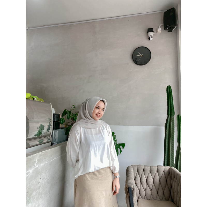 Binar Basic Blouse Polos / Blouse Putih / Blouse Polos / Blouse Polos Wanita / Blouse Putih Polos / Blouse Hitam - Baju Putih Atasan Wanita Blouse - Blouse Hitam Wanita - Blouse Hitam Polos