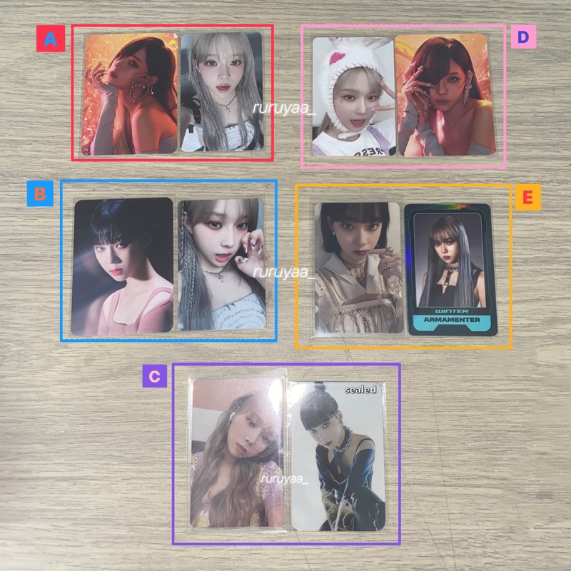 PHOTOCARD WINTER AESPA OFFICIAL GIRLS SAVAGE DIY PHOTOPACK MY ARTIST 4x6 LTS BUNNY NUNMUL CC CHARACTER CARD AIRPODS US TARGET EXCLUSIVE POB BENEFIT MUMO FS CONCEPT TC MAUNG KARINA NINGNING GISELLE