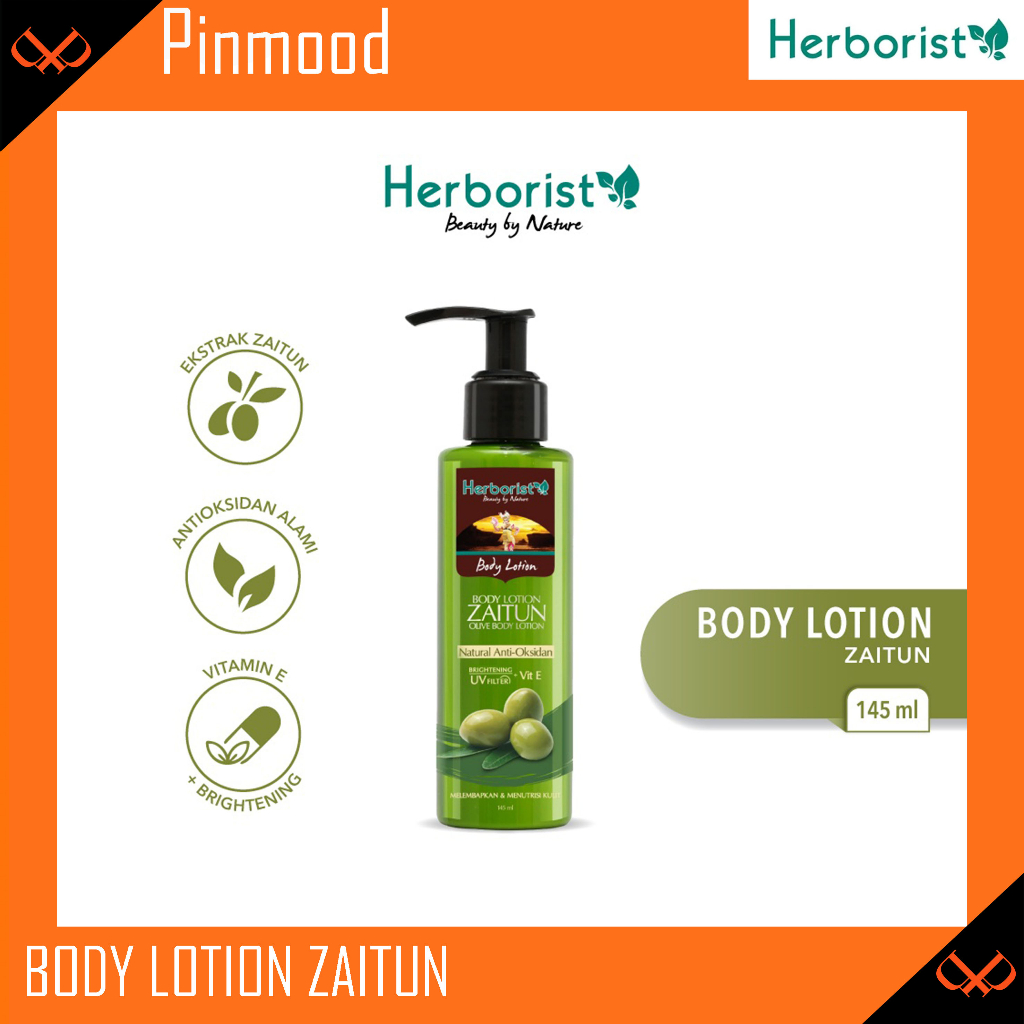 Jual HERBORIST BODY LOTION ZAITUN [ 145 ML ] NATURAL OLIVE VITAMIN E UV