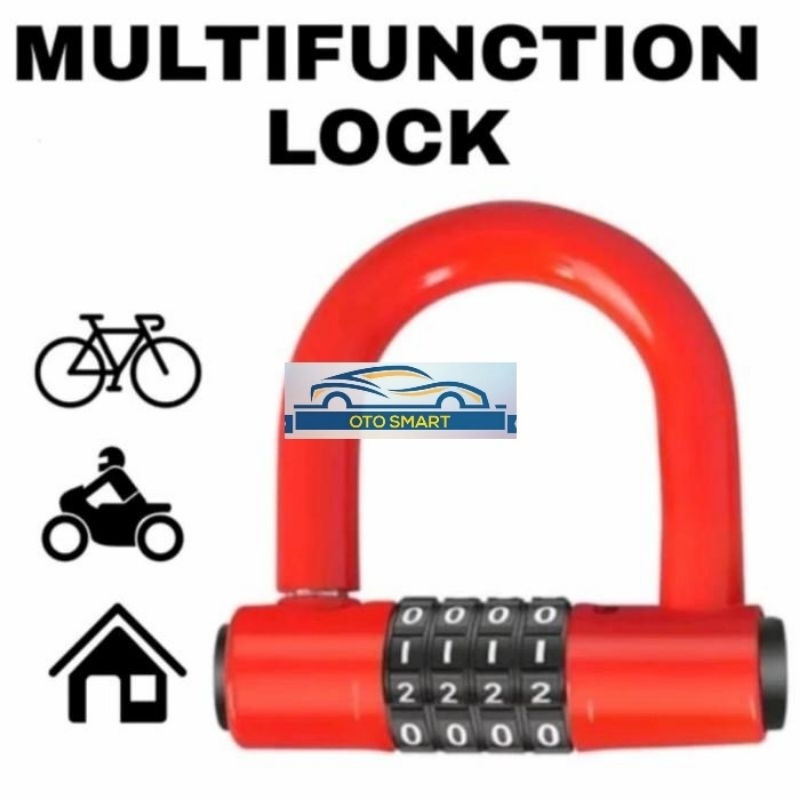 Gembok Pagar Kode Tanpa Kunci Multifunction Lock Gembok Pengaman Serbaguna