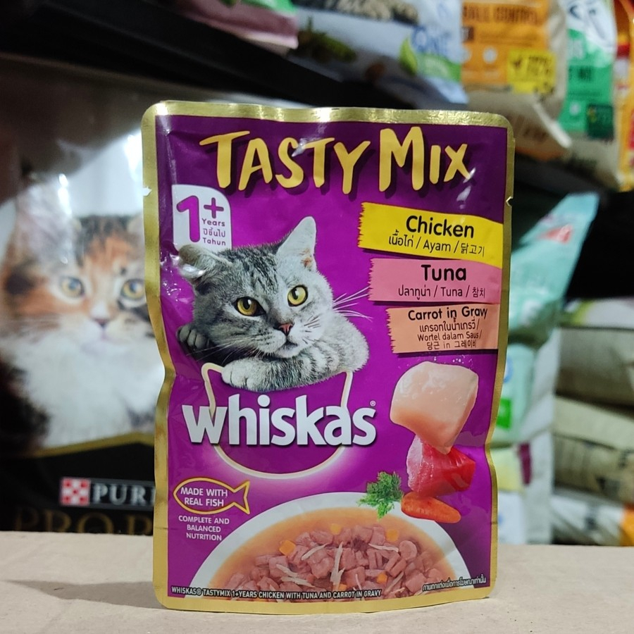 (12pcs) Whiskas Tasty Mix 70gr - Chicken Tuna Whiskas Sachet Pouch