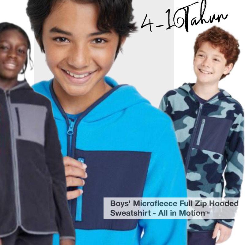 Jacket Jaket Sweater Fashion Anak Laki Laki All In Motion Original Baju Anak Branded 5-16Tahun 1131/