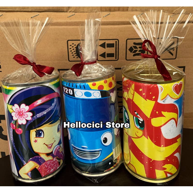 Souvenir celengan kaleng anak ulang tahun